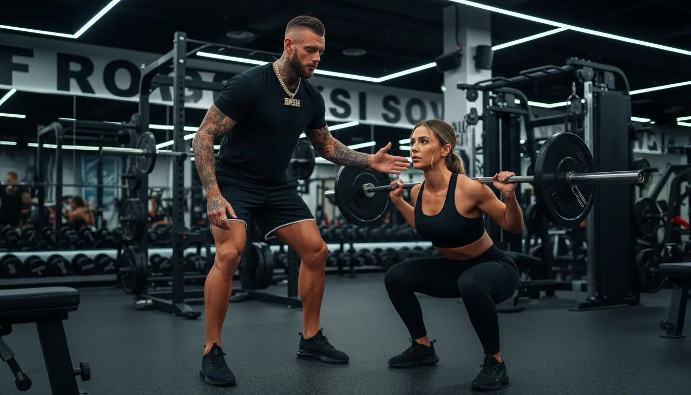 Coach Dash training a member at METRIIX Gym